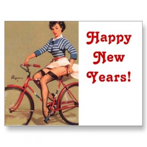 vintage_bicycle_pinup_girl_happy_new_years_postcard vintage_bicycle_pinup_girl_happy_new_years_postcard