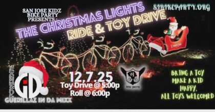 San Jose Kidz Bike Party Holiday Lights Ride & Toy Drive!